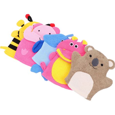 Lot de 5 gants de toilette pour enfants