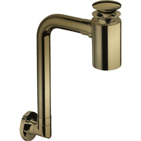 Siphon gain de place bonde u&d avec trop plein or brosse - CRISTINA ONDYNA BUS33396P