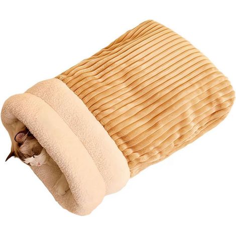 Sacco a pelo per gatti - Sacco a pelo per gatti da interno - Caldo e confortevole, in stile peluche, ideale per l'inverno - Comodo lettino - Adatto a gatti, cani e altri piccoli animali domestici (mar (1/5)