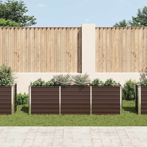 Garten-Hochbeet Verzinkter Stahl 240×40×77 cm Braun vidaXL