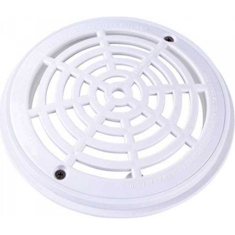 Grille de fond de piscine ronde, diamètre 20,3 cm, facile à installer (base + couvercle), blanche (1/5)