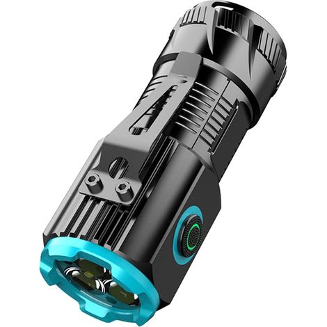1000 Lumen Mini-Multifunktions-LED-Taschenlampe, wiederaufladbar, mit Notfall-Blitzlicht und 1200-mAh-Akku, Notstromversorgung und USB-Ladekabel, schnelles Aufladen (1/5)