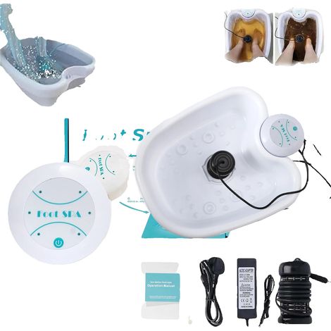 Dispositivo de spa para pies, tecnología de desintoxicación iónica, fácil manejo, 1 juego con recipiente, enchufe europeo. (1/2)