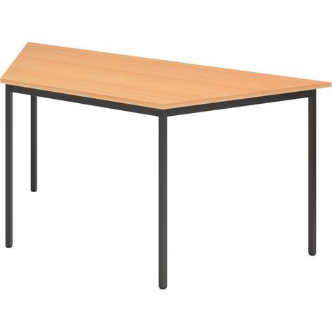 bümö Kantinentisch Serie-V Trapez: 160x69 cm Buche/Schwarz (1/5)