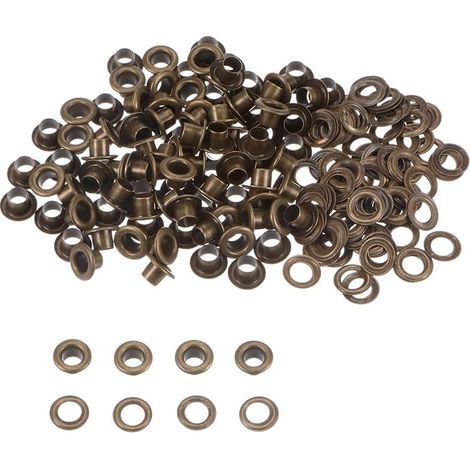 100 Sets 4mm ID Metal Eyelets with Washers Bronze (1/5)