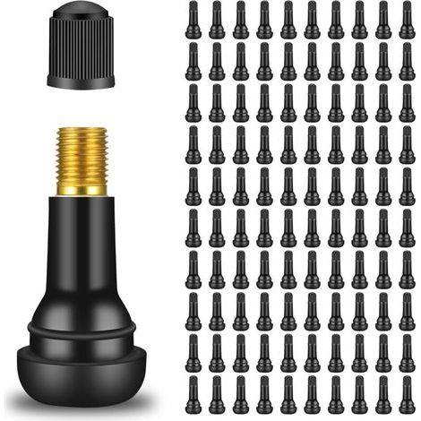 100 Pièces TR414 Valve Pneu Voiture, Valve de Roue, Valves en Caoutchouc Voiture Universelles, Valves en Caoutchouc Snap-in Valve de Voiture pour la Plupart des Voitures, Motos (1/5)