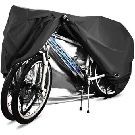 [JAMAIS UTILISÉ]Housse de vélo, 210D Haute Qualité Housse de Bicyclette Imperméable Polyester Oxford,Convient Aux Vélos et électrique Motos et Scooters, Peut Couvrir Jusqu'à Deux Vélos (Noir) (1/4)