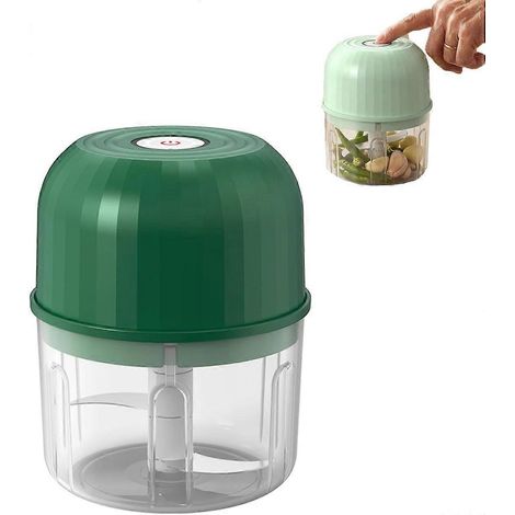 Hachoir à ail électrique, mini hachoir à légumes portable, broyeur à ail, presse-oignons, hachoir à ail électrique multifonctionnel (1/5)