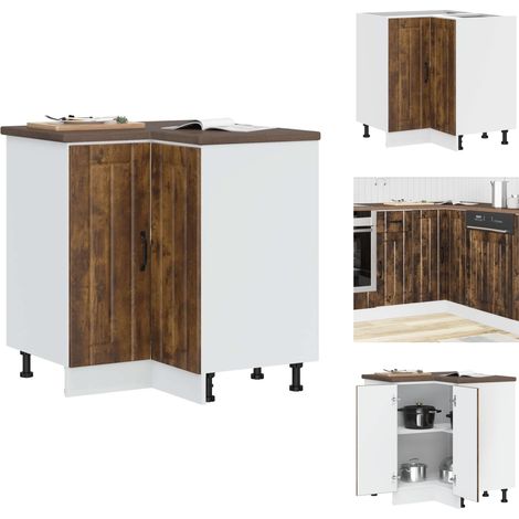 Armoire d'angle de cuisine Lucca chêne fumé bois d'ingénierie - Armoire D'angle De Cuisine - Armoires D'angle De Cuisine - Armoire D'angle - Meuble D'angle (1/5)