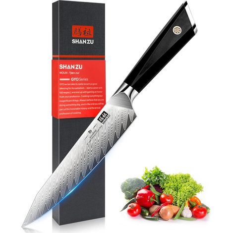 Couteau Universel 15 cm Couteau Cuisine Damas Acier 10Cr15MoV 6 Pouces Poignée G10 (1/5)
