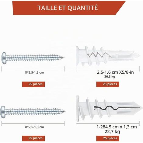 fixations plaques plâtre chevilles vis autotaraudeuses (1/2)