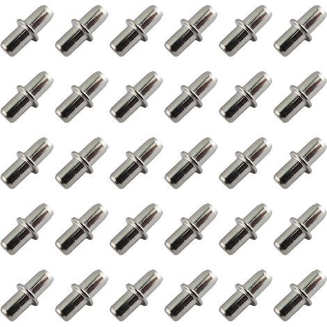 Set di 40 supporti per mensole da 5 mm in nichel placcato – Supporto per mensole – Supporto per ripiani per mobili, armadi, 5 x 15 mm (1/5)