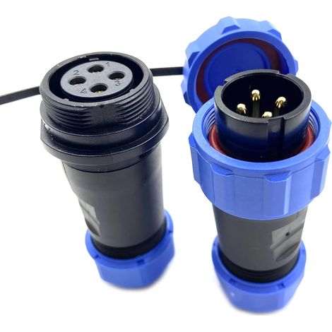 Fiche aéronautique SP21 à 4 Broches, mâle et Femelle, connecteur Rond étanche et Anti-poussière IP68 soudé pour Applications industrielles et aéronautiques (1/5)