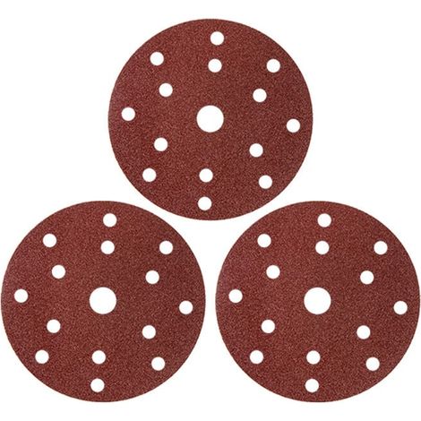 Disco de lijado de 150 mm y disco de lijado de 150 Disco de lijado de 150 mm Autoagarre Grano 100 50 Discos de lijado Ideal para lijadora, (1/5)
