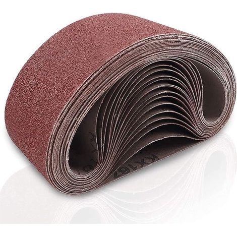 Nastri abrasivi 75 x 533 mm, carta abrasiva per nastri, carta vetrata per levigatrici a nastro, carta vetrata per levigatrici, set da 15 pezzi P40 P60 P80 P120 P180 (1/5)