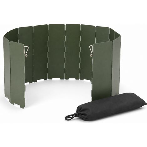 Pare vent pliable pour réchaud à gaz de camping vert armée 28 cm (1/5)