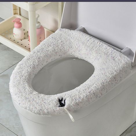 Coussin De Siège De Toilette - En Polyester - Pour Salle De Bains - Chauffant - 40 x 35 Cm - 1 Pièce (1/5)