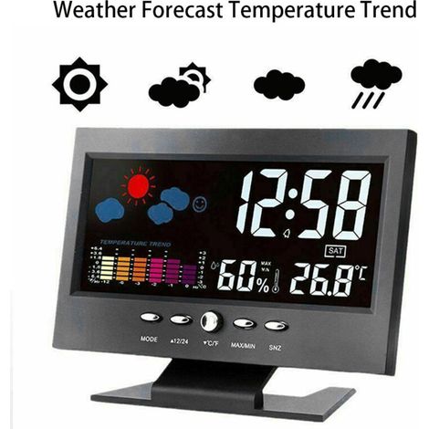 Digitale Indicateur Numérique Température Humidité Calendrier Météo，Station météo (1/4)