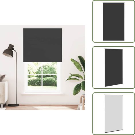 The Living Store Verdunkelungsrollo Schwarz 140x230 cm Stoffbreite 136,6 cm - Fensterrollo (1/5)