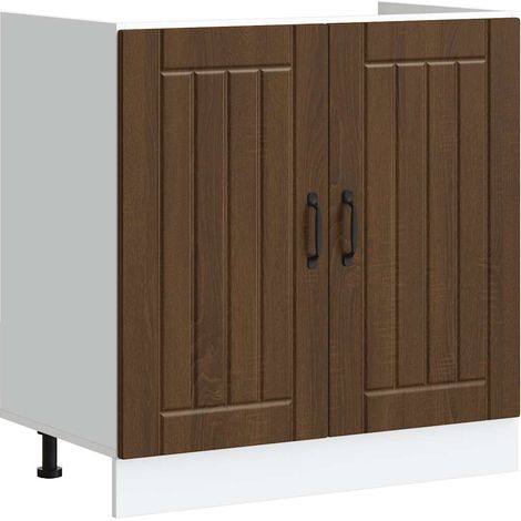 Spülenunterschrank Lucca Braun Eichen-Optik Holzwerkstoff
