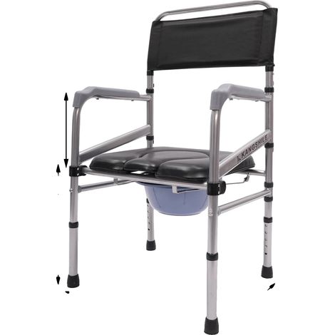 Sedia da doccia pieghevole, altezza regolabile, design confortevole, nera (1/2)