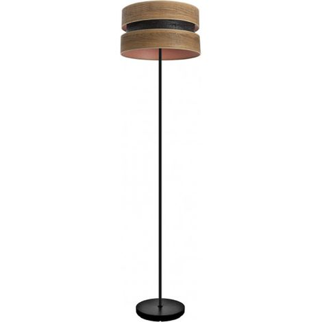 Fuß Salon Colet 1xe27 Schwarz/Dunkles Holz 160x40x40 cm