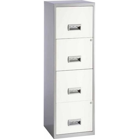 Pierre Henry 4 Drawer Maxi Tall Filing Cabinet - Silver/White (1/2)