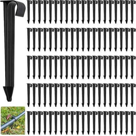 100 supporti per tubo in PE – Fissaggio a terra per tubi flessibili da 16 mm, altezza 11,2 cm – Ideali per sistemi di irrigazione da giardino, irrigazione a goccia e microirrigatori (1/5)