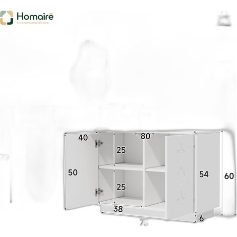 Flur- Garderobenschrank weiß aus MDF 160 x 40 x 132 cm HOMAIRE (1/5)