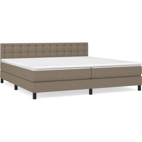 Lit à sommier tapissier avec matelas Taupe 200x200 Tissu 5 (1/5)