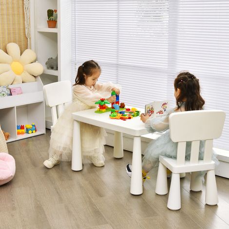 Kids Table and Chair Set Children Multi Activity Desk with 2 Chairs & 3-Piece Toddler Furniture Set (1/5)