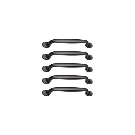5 Pièces Poignée Meuble Noires, Poignée Entraxe 128mm,Poignée De Meuble En Alliage Aluminium, Pour Meuble, Tiroir, Armoire, Commode, Placard De Cuisine Et Chambre (1/4)