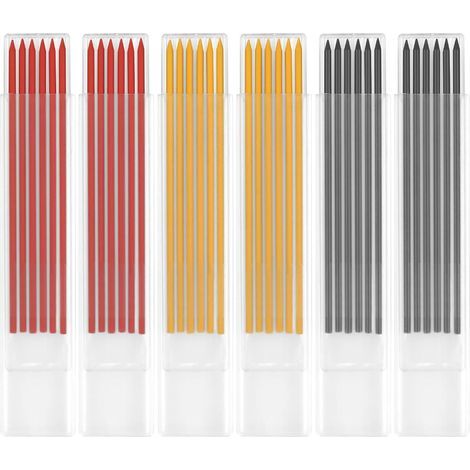 36 mines de crayon de 2,8 mm pour charpentier, mines de rechange pour marquage dans les trous profonds, crayon marqueur solide pour le marquage sur les chantiers de construction. (1/5)