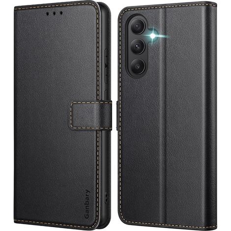 Klapphülle für Samsung Galaxy A55 5G mit Kartenfächern, Magnetverschluss und Standfunktion, Schwarz (1/5)