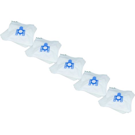 vhbw 50x Vacuum Cleaner Bag compatible with Miele Exquisit SE, Excel Human Vacuum Cleaner - Microfleece, Typ G/H/N, 30 cm x 22 cm, Blue, White (1/4)