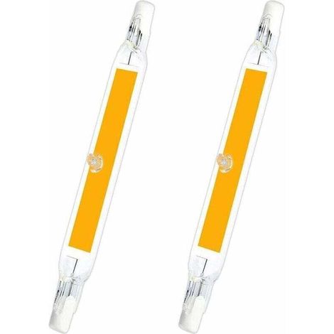 Lot de 2, R7S 78mm LED 5W Warm White 3000K, 500LM, R7S J78 COB LED Linear Replacement Halogen Pencil 40W 50W, R7S LED 78mm Ultra Slim Bulb for Mini Projector/Wall Lamp, Non Dimmable.