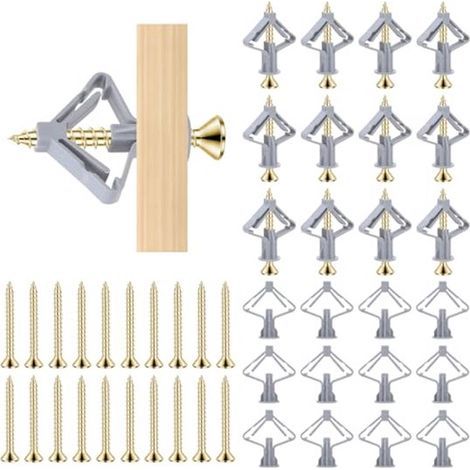 200 Hollow Expansion Bolts with Screws - Self-Drilling Wall Stoppers for Drywall (1/5)