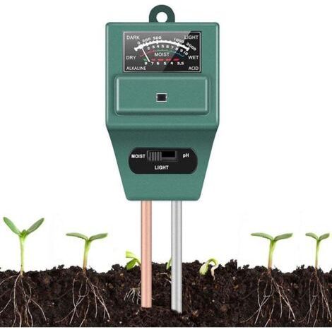 MS02 3 in 1 Soil pH Tester, Soil Moisture/Lightness/PH Meter, Gardening and Plant Care Tool Kit, Suitable for Gardens, Lawns, Farms, Indoor Environments and E (1/4)