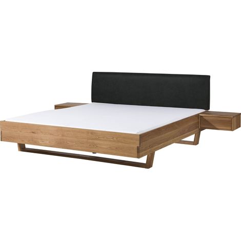 Letto con comodini in legno di rovere  140x200x86 oliato naturale -testiera antracite FICHTELBERG 33