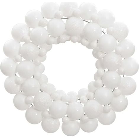 Couronne de Noël blanche, 45 cm, en polystyrène. (1/5)
