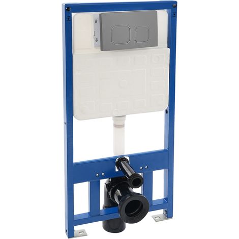 【Chauffage et ventilation】Élément mural pour WC encastré - Réservoir de chasse d'eau mural - Hauteur réglable - Élément de montage mural suspendu + plaque de commande , Bleu (1/5)