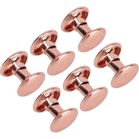 Rivet simple/double face en or rose, bouton métallique de 8 mm, rivet rapide rond pour portefeuilles, sacs à main, lacets de chaussures, réparation du cuir. (1/5)