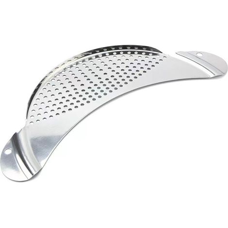 Pan Pot Strainer - Stainless Steel - Recessed Hand Grips - For Pasta Spaghetti Draining - 1 Piece (1/5)