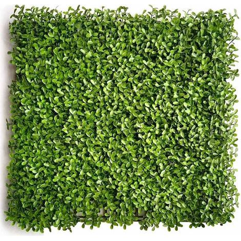 Mur végétal artificiel vert 50 x 50 cm – En polyéthylène – Décoration intérieure et extérieure – Résistant aux UV (1/3)