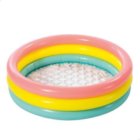 Piscine Gonflable Triple Anneau avec Fond Bulleux - 86 cm x 25 cm - Inclut Pompe à Pied et Kit de Réparation (1/5)