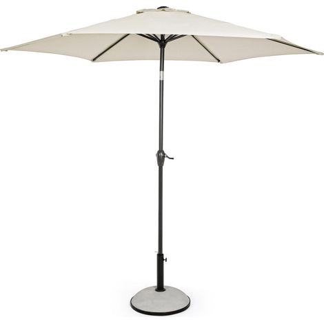 Ombrellone palo centrale "Kalife" in alluminio verniciato a polvere per giardino e balcone Ø 270 cm -Ecrù (1/8)