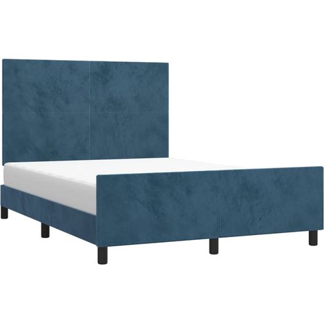 Giroletto senza Materasso Blu Scuro 140x190 cm in Velluto vidaXL (1/4)