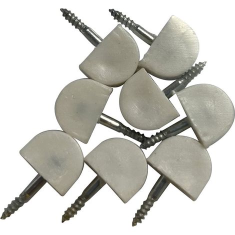 Confezione da 8 unità. Piccolo supporto per mensola semitondo bianco EDM (1/2)