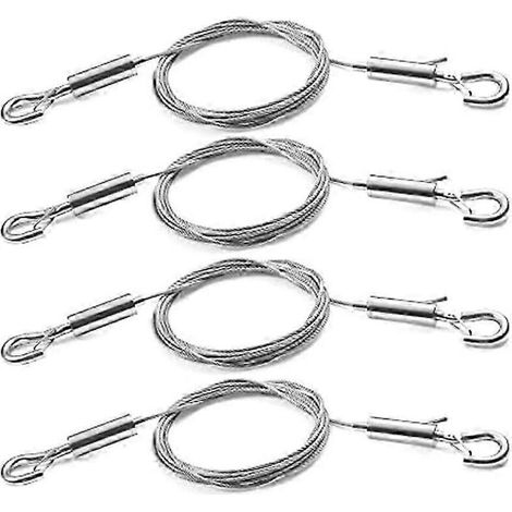 Ensemble de 4 crochets réglables pour accrocher des tableaux - Câble en acier inoxydable de 2 m (6,6 pi) x 1,5 mm avec crochets-AquaForge (1/5)