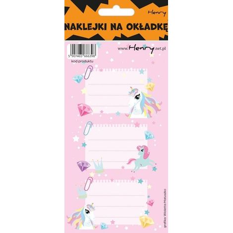 Adesivi per quaderni - Unicorno (12 pezzi)